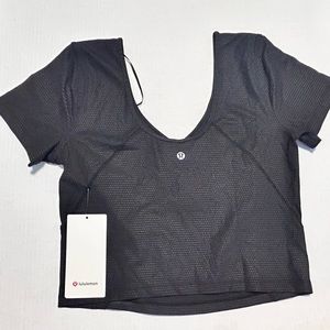 NWT-LULU-Align Tee-Colour Polka Squat Black
